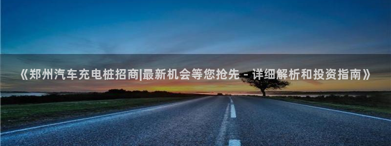 英国威廉希尔公司平台：《郑州汽车充电桩招商|最新机会等您抢先 - 详细解析和投资指南》