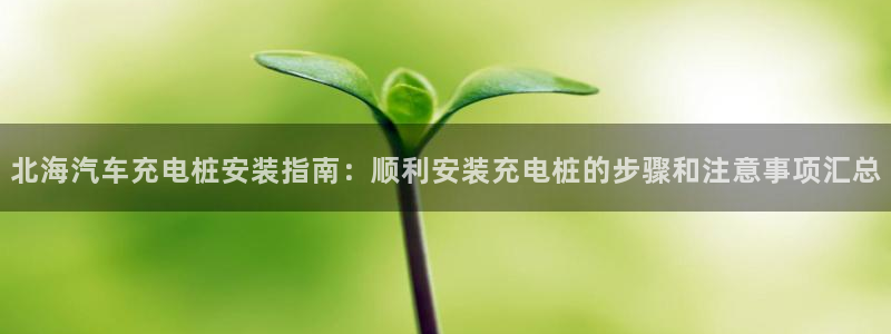 威廉体育中文：北海汽车充电桩安装指南：顺利安装充电桩的步骤和注意事项汇总